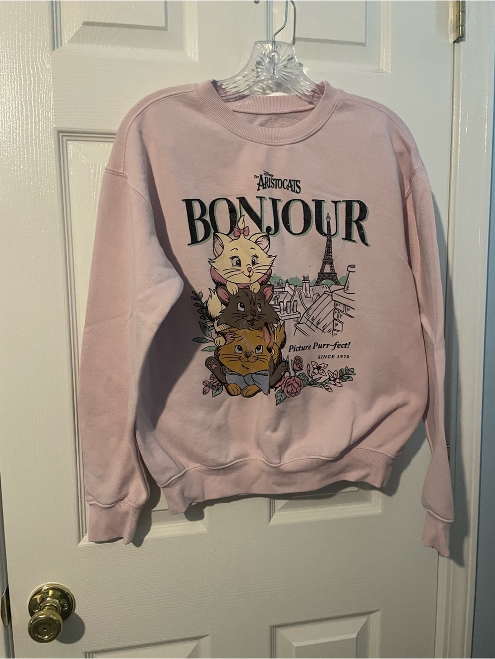 The Aristocats "Bonjour" Pink Graphic Sweatshirt